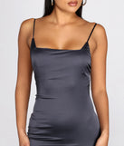 Ur Babe Tonight Square Neck Satin Mini Dress