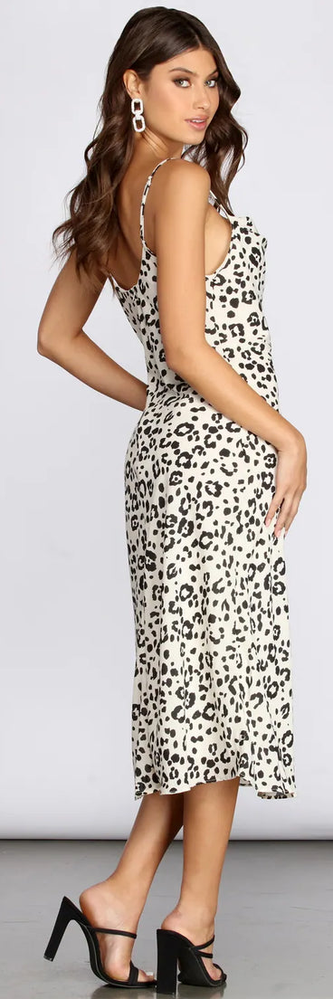 Fierce Leopard Sleeveless Midi Dress
