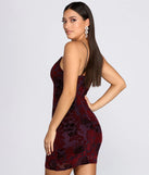 Love Struck Flocked Velvet Mini Dress