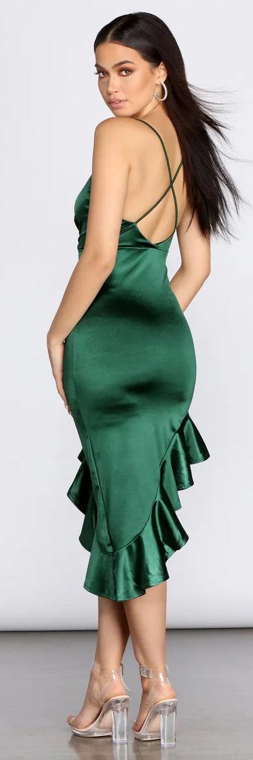 Shine & Divine Ruffle High-Low Dress