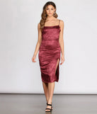 Floral Feeling Satin Midi Dress