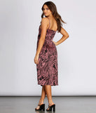Satin Zebra Print Midi Dress