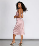 Satin Leopard Print Midi Dress