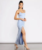Slit Decision Ruched Maxi Dress