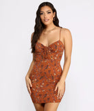 Dreamy In Florals Tie Front Mini Dress
