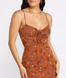 Dreamy In Florals Tie Front Mini Dress