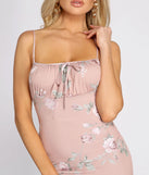 Flirty Fleur Tie Front Mini Dress