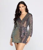 Sequin Dreams Wrap Mini Dress