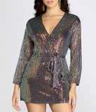 Sequin Dreams Wrap Mini Dress