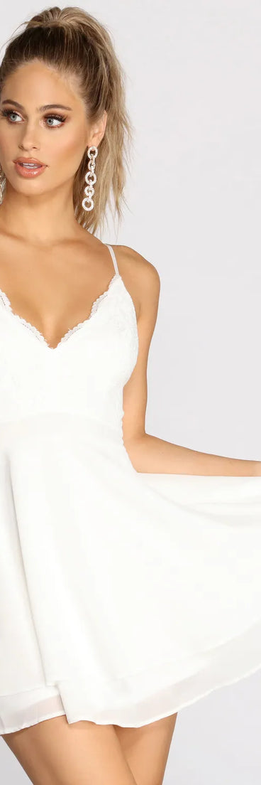 Lady In Lace Double Layer Skater Dress