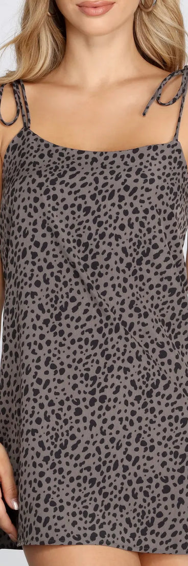 Tied To Spots Mini Dress