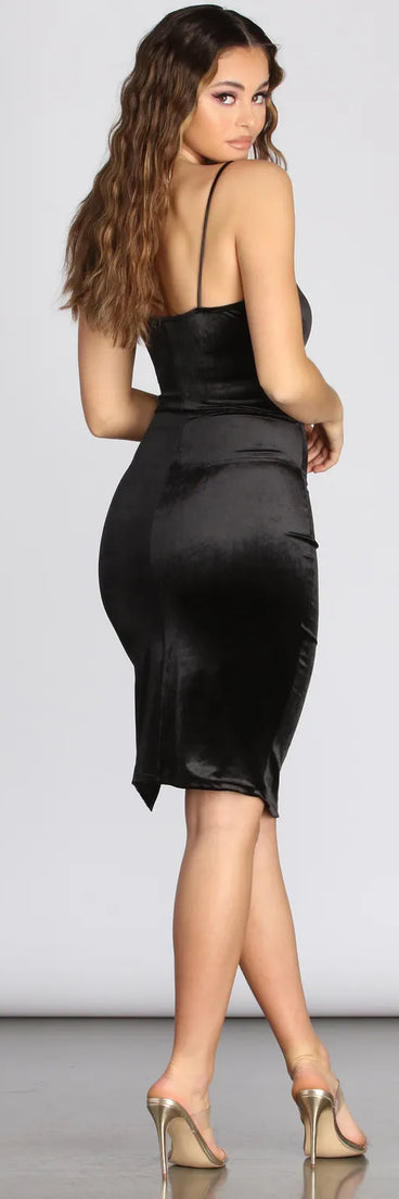 Cowl Do I Look Velvet Mini Dress