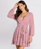 Radiating Ruffles Chiffon Dress