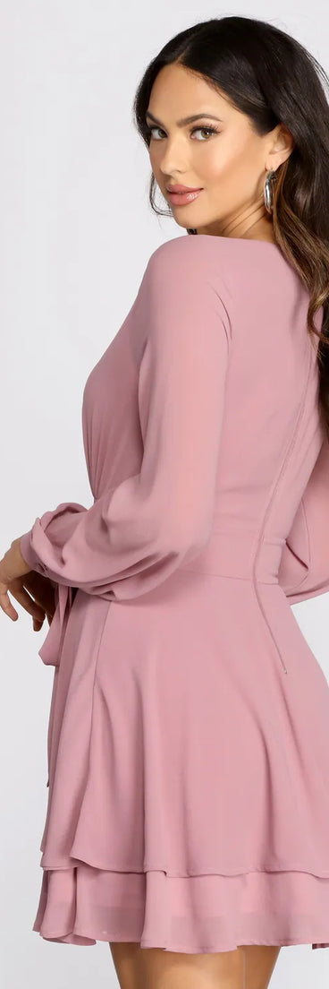 Radiating Ruffles Chiffon Dress