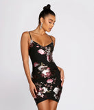 Tempted Foiled Floral Mini Dress