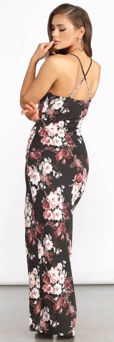 Adore You Floral High Slit Maxi Dress