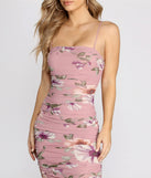 Got That Floral Flair Ruched Mesh Dress