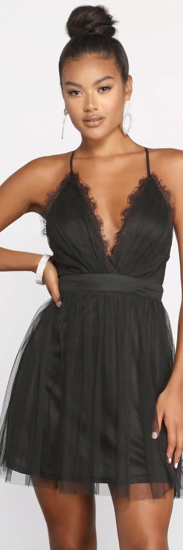 Lace Allure Mesh Skater Dress