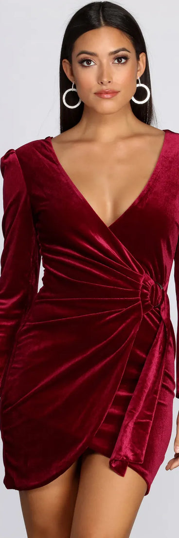Wrapped In Luxe Velvet Mini Dress