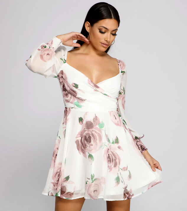 Flowy Feels Floral Chiffon Mini Dress