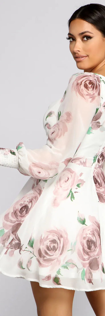Flowy Feels Floral Chiffon Mini Dress