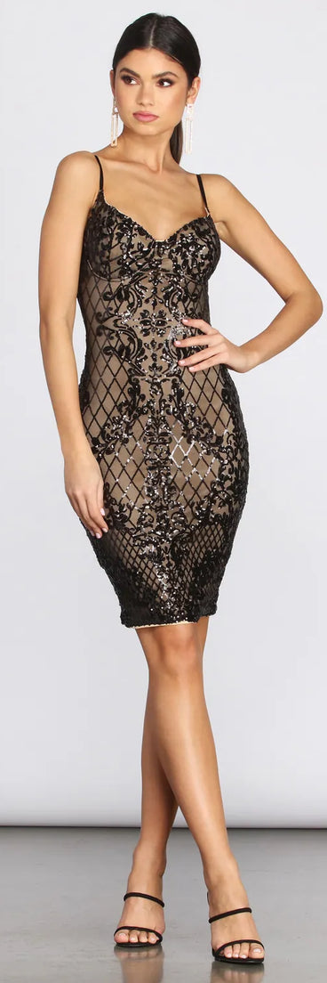 Sultry Sequins Midi Dress