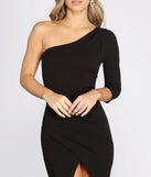 One Shoulder Wrap Midi Dress