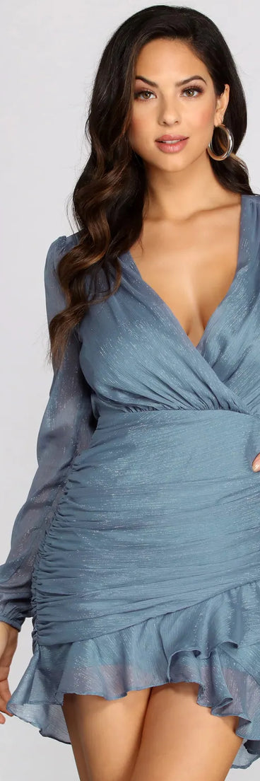 Sultry Chiffon Pleated Mini Dress