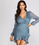 Sultry Chiffon Pleated Mini Dress