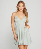 Time To Shine Glitter Knit Skater Dress