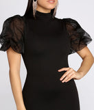 Organza Puff Sleeve Mini Dress