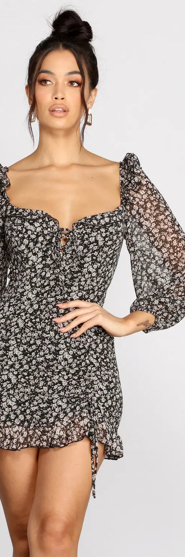 Ruffle Me Up Chiffon Mini Dress