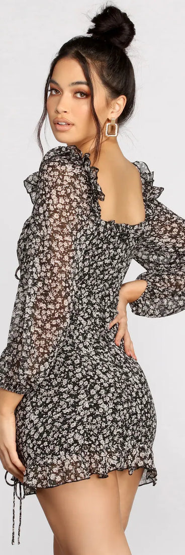 Ruffle Me Up Chiffon Mini Dress