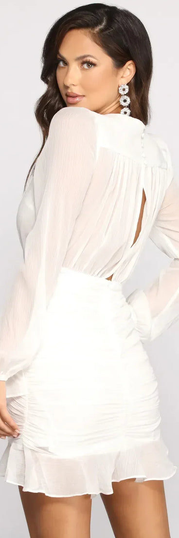 Ruffled and Radiant Chiffon Dress