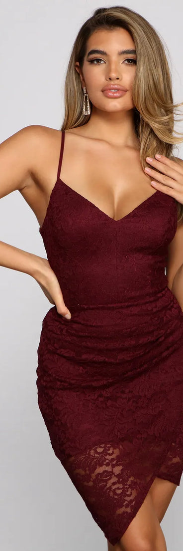 Lace Beauty Asymmetrical Mini Dress