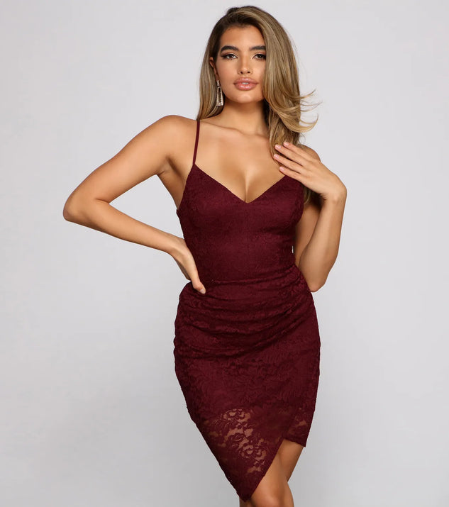 Lace Beauty Asymmetrical Mini Dress