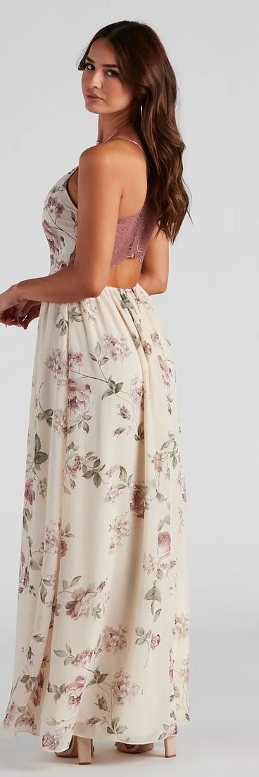 Floral Romance Chiffon Maxi Dress