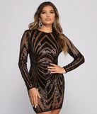Sequin Beauty Long Sleeve Mini Dress