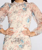 Beautiful Blooms Chiffon Smocked Mini Dress
