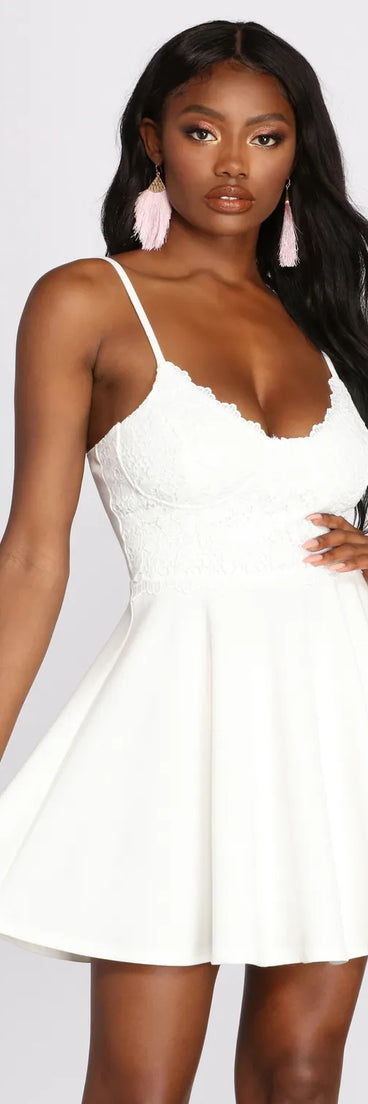 Flirty and Frilly Skater Lace Dress