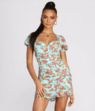 Flower Power Puff Sleeve Mini Dress