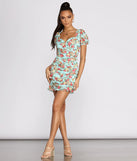 Flower Power Puff Sleeve Mini Dress