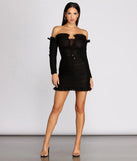 Be Amazed Ruched Off Shoulder Mini Dress