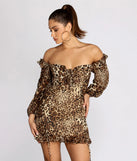 Leopard Love Lace Up Front Mini Dress