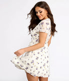 Romantic Blooms Floral Chiffon Wrap Mini Dress