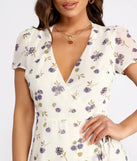Romantic Blooms Floral Chiffon Wrap Mini Dress
