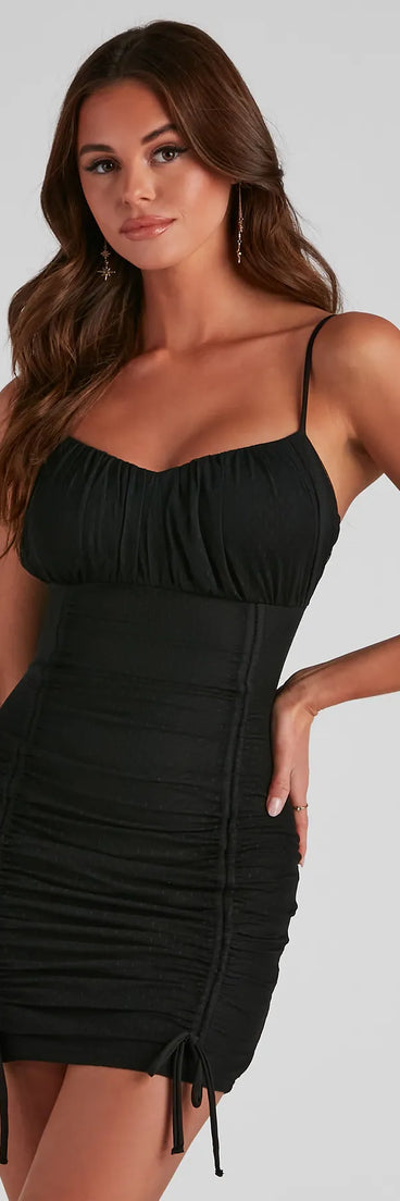 Romantic Ruched Sleeveless Mini Dress