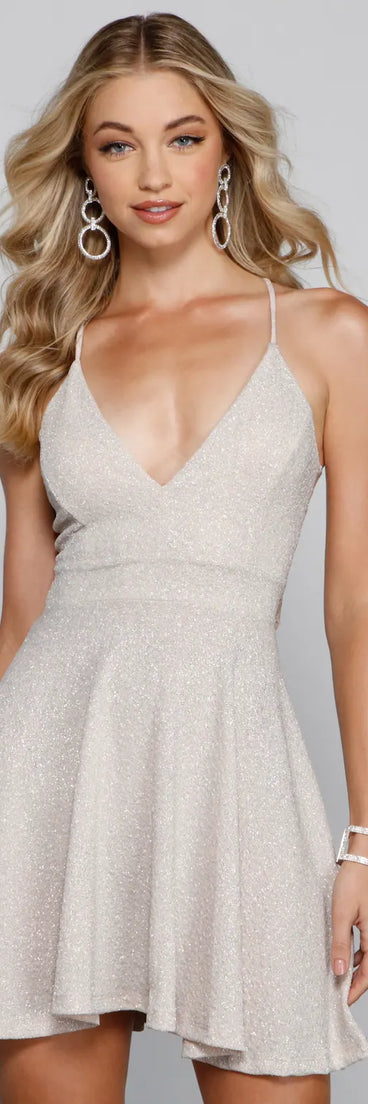 Bringing The Glitz Glitter Skater Dress