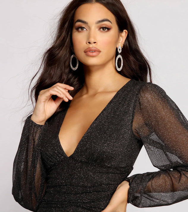 All About The Glitz Mesh Mini Dress | Windsor