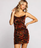 Chic Velvet Burnout Spaghetti Strap Mini Dress